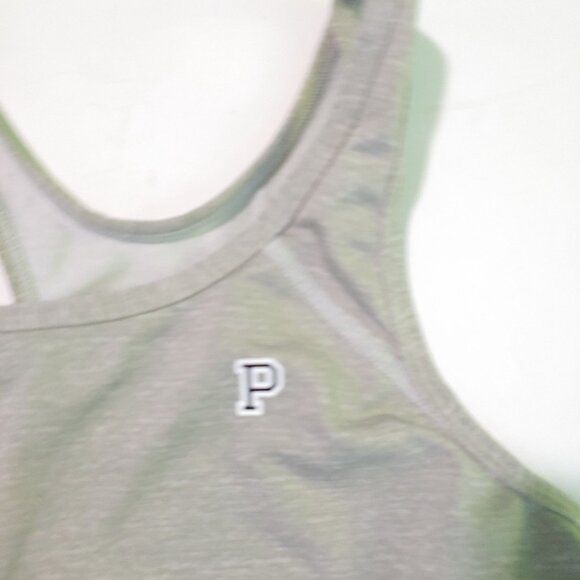 PINK womens sports bra racerback grey/green ultimate Medium - Picture 2 of 6